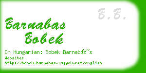 barnabas bobek business card